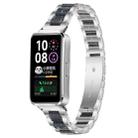 For Huawei Band 10 / 9 / 8 xDfind Three Beads Metal Resin Watch Band(Silver Blue) - 1