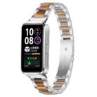 For Huawei Band 10 / 9 / 8 xDfind Three Beads Metal Resin Watch Band(Silver Brown) - 1