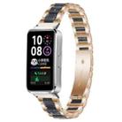 For Huawei Band 10 / 9 / 8 xDfind Three Beads Metal Resin Watch Band(Rose Gold Blue) - 1