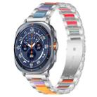 For Samsung Galaxy Watch Ultra/Ultra 2025 xDfind Three Beads Metal Resin Watch Band(Silver Rainbow) - 1