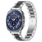 For Samsung Galaxy Watch Ultra/Ultra 2025 xDfind Three Beads Metal Resin Watch Band(Silver Blue) - 1