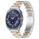 For Samsung Galaxy Watch Ultra/Ultra 2025 xDfind Three Beads Metal Resin Watch Band(Silver Green) - 1