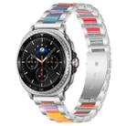 For Samsung Galaxy Watch8 / 8 Classic xDfind Three Beads Metal Resin Watch Band(Silver Rainbow) - 1