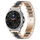 For Samsung Galaxy Watch8 / 8 Classic xDfind Three Beads Metal Resin Watch Band(Rose Gold Blue) - 1