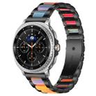 For Samsung Galaxy Watch8 / 8 Classic xDfind Three Beads Metal Resin Watch Band(Black Rainbow) - 1