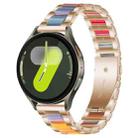 For Samsung Galaxy Watch 7 / 6 / 5 / FE xDfind Three Beads Metal Resin Watch Band(Rose Gold Rainbow) - 1