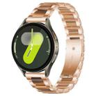 For Samsung Galaxy Watch 7 / 6 / 5 / FE xDfind Three Beads Metal Resin Watch Band(Rose Gold Brown) - 1