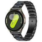 For Samsung Galaxy Watch 7 / 6 / 5 / FE xDfind Three Beads Metal Resin Watch Band(Black Blue) - 1