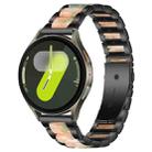 For Samsung Galaxy Watch 7 / 6 / 5 / FE xDfind Three Beads Metal Resin Watch Band(Black Green) - 1