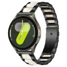 For Samsung Galaxy Watch 7 / 6 / 5 / FE xDfind Three Beads Metal Resin Watch Band(Black White) - 1