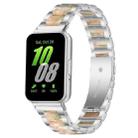 For Samsung Galaxy Fit3 SM-R390 xDfind Three Beads Metal Resin Watch Band(Silver Green) - 1