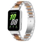 For Samsung Galaxy Fit3 SM-R390 xDfind Three Beads Metal Resin Watch Band(Silver Brown) - 1