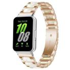 For Samsung Galaxy Fit3 SM-R390 xDfind Three Beads Metal Resin Watch Band(Rose Gold White) - 1