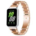 For Samsung Galaxy Fit3 SM-R390 xDfind Three Beads Metal Resin Watch Band(Rose Gold Brown) - 1