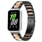 For Samsung Galaxy Fit3 SM-R390 xDfind Three Beads Metal Resin Watch Band(Black Green) - 1