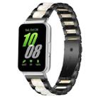 For Samsung Galaxy Fit3 SM-R390 xDfind Three Beads Metal Resin Watch Band(Black White) - 1