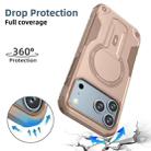 For iPhone 17 Pro Max Armor Magsafe Holder PC Hybrid TPU Phone Case(Desert Gold) - 2
