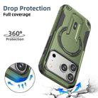 For iPhone 17 Pro Armor Magsafe Holder PC Hybrid TPU Phone Case(Army Green) - 2
