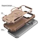 For iPhone 17 Pro Armor Magsafe Holder PC Hybrid TPU Phone Case(Desert Gold) - 3