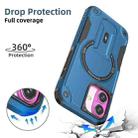 For iPhone 17 Armor Magsafe Holder PC Hybrid TPU Phone Case(Dark Blue) - 2