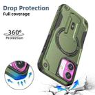 For iPhone 17 Armor Magsafe Holder PC Hybrid TPU Phone Case(Army Green) - 2