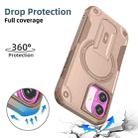 For iPhone 17 Armor Magsafe Holder PC Hybrid TPU Phone Case(Desert Gold) - 2