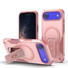 For iPhone 17 Air Armor Magsafe Holder PC Hybrid TPU Phone Case(Pink) - 1