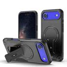For iPhone 17 Air Armor Magsafe Holder PC Hybrid TPU Phone Case(Black) - 1