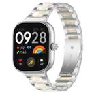 For Xiaomi Smart Band 9 Pro/8 Pro/Redmi Watch 5/4 xDfind Three Beads Metal Resin Watch Band(Silver White) - 1
