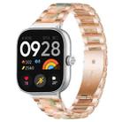For Xiaomi Smart Band 9 Pro/8 Pro/Redmi Watch 5/4 xDfind Three Beads Metal Resin Watch Band(Rose Gold Green) - 1