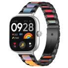 For Xiaomi Smart Band 9 Pro/8 Pro/Redmi Watch 5/4 xDfind Three Beads Metal Resin Watch Band(Black Rainbow) - 1