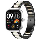 For Xiaomi Smart Band 9 Pro/8 Pro/Redmi Watch 5/4 xDfind Three Beads Metal Resin Watch Band(Black White) - 1
