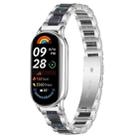 For Xiaomi Smart Band 10 / 9 / 8 xDfind Three Beads Metal Resin Watch Band(Silver Blue) - 1