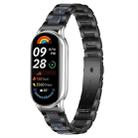 For Xiaomi Smart Band 10 / 9 / 8 xDfind Three Beads Metal Resin Watch Band(Black Blue) - 1