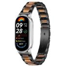 For Xiaomi Smart Band 10 / 9 / 8 xDfind Three Beads Metal Resin Watch Band(Black Brown) - 1