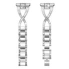 20mm xDfind X-Shaped Single Row Diamond Metal Watch Band(Silver) - 3