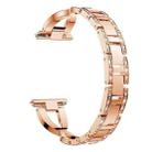 20mm xDfind X-Shaped Single Row Diamond Metal Watch Band(Rose Gold) - 2