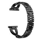 22mm xDfind X-Shaped Single Row Diamond Metal Watch Band(Black) - 2