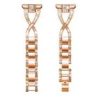 22mm xDfind X-Shaped Single Row Diamond Metal Watch Band(Rose Gold) - 3