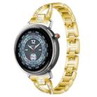 22mm xDfind X-Shaped Single Row Diamond Metal Watch Band(Gold) - 1