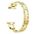 22mm xDfind X-Shaped Single Row Diamond Metal Watch Band(Gold) - 2