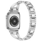 For Apple Watch 42 / 44 / 45 / 46 / 49mm xDfind X-Shaped Single Row Diamond Metal Watch Band(Silver) - 2