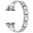 For Apple Watch 42 / 44 / 45 / 46 / 49mm xDfind X-Shaped Single Row Diamond Metal Watch Band(Silver) - 3