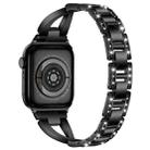 For Apple Watch 42 / 44 / 45 / 46 / 49mm xDfind X-Shaped Single Row Diamond Metal Watch Band(Black) - 2