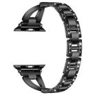 For Apple Watch 42 / 44 / 45 / 46 / 49mm xDfind X-Shaped Single Row Diamond Metal Watch Band(Black) - 3