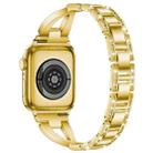 For Apple Watch 42 / 44 / 45 / 46 / 49mm xDfind X-Shaped Single Row Diamond Metal Watch Band(Gold) - 2