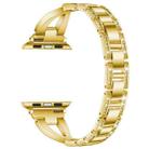 For Apple Watch 42 / 44 / 45 / 46 / 49mm xDfind X-Shaped Single Row Diamond Metal Watch Band(Gold) - 3