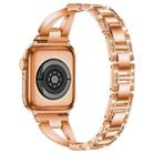 For Apple Watch 38 / 40 / 41 / S10 42mm xDfind X-Shaped Single Row Diamond Metal Watch Band(Rose Gold) - 2