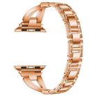 For Apple Watch 38 / 40 / 41 / S10 42mm xDfind X-Shaped Single Row Diamond Metal Watch Band(Rose Gold) - 3