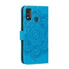 For Huawei Honor 9X Lite Mandala Embossing Pattern Horizontal Flip PU Leather Case with Holder & Card Slots & Walle & Lanyard(Blue) - 3